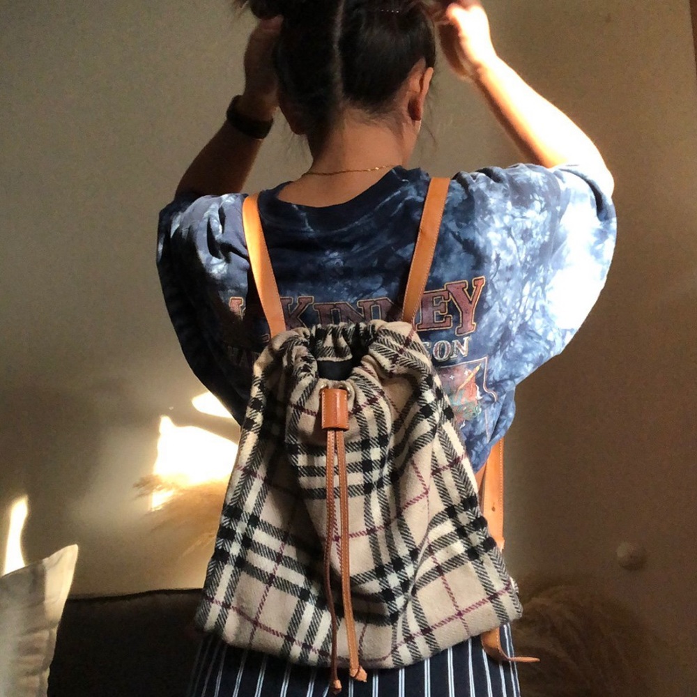 BURBERRY WOOL BACKPACK DRAWSTRING